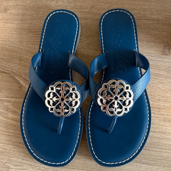 NWOT Brighton Alice Leather Italian Sandals in Color Peacock 7.5
